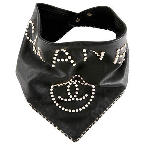 chanel leather bandana|chanel price of women scarf.